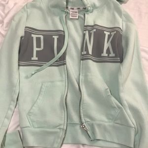 PINK, Teal Zip-up Sweater, size xs